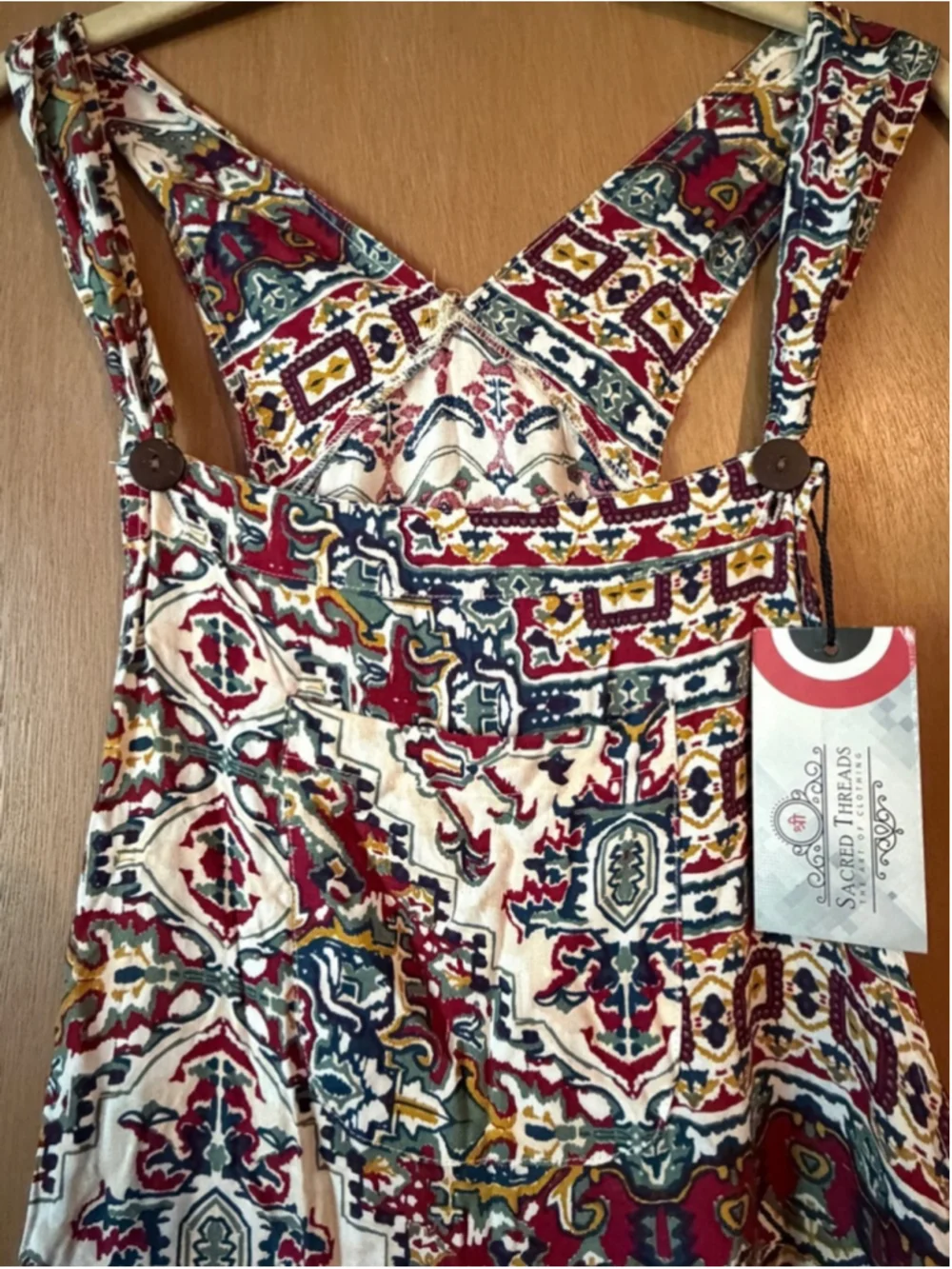 Sacred Threads Boho Ethnic Summer Overalls - Picture 9 of 9
